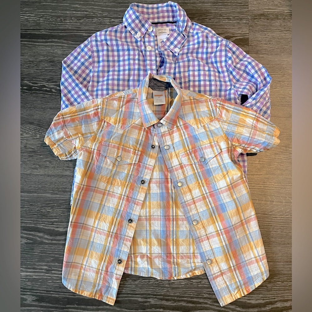 Set of 2 | Gymboree | Boys Plaid Dress Shirts | 5T
